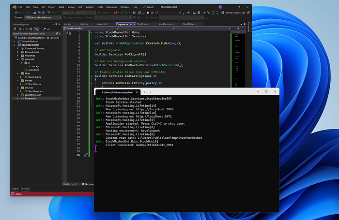 How to Build a Real-Time Stock Market Bot Using .NET and SignalR (Step-by-Step Guide) 📈💹